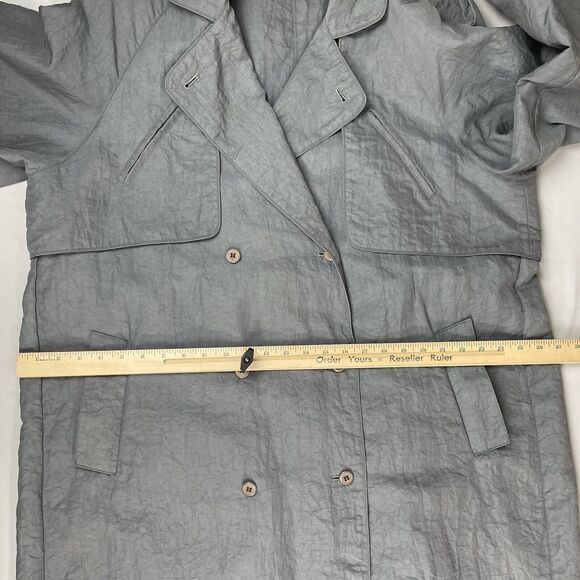 Nuage Double Breasted Over Coat Women’s 14 Grey Cape Back All Weather Vintage - Picture 14 of 16